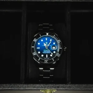 Rollex Submariner-Date Classic Rotating Blue Dial , Stainless Steel
